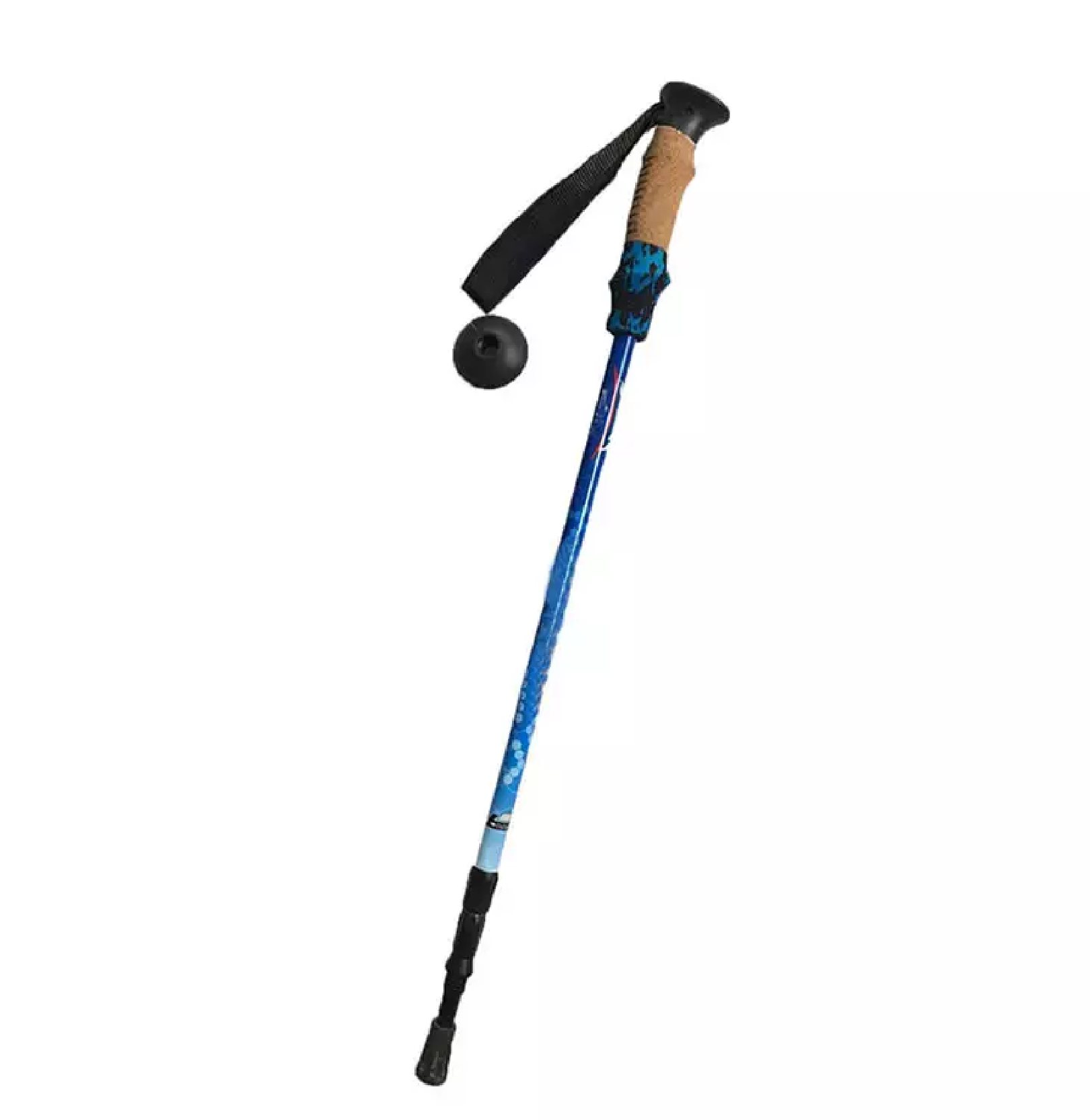 Portable three-stage telescopic folding straight handle portable outdoor mountaineering alloy telescopic walking stick